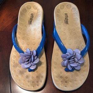 Vionic Fleur Blue Beaded Bow Sandals